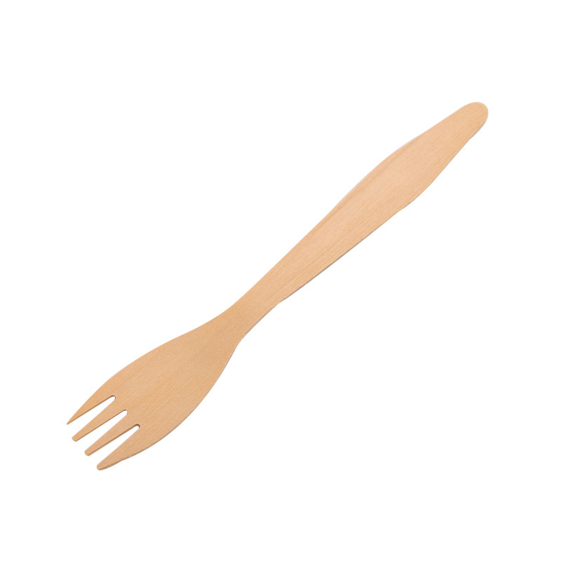 Compostable One Month Bio-degradable Disposable Fondue Wooden Cocktail Salad Serving Spoon And Fork