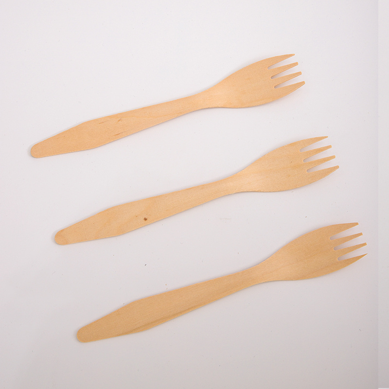 Compostable One Month Bio-degradable Disposable Fondue Wooden Cocktail Salad Serving Spoon And Fork