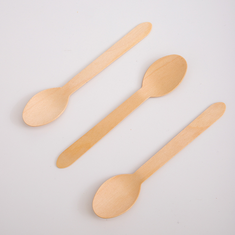 Compostable One Month Bio-degradable Disposable Fondue Wooden Cocktail Salad Serving Spoon And Fork