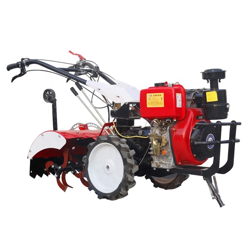 Mini Cultivator 8hp and 6hp Diesel Engine With Water Cooling Power Tiller With Fertilize Implement