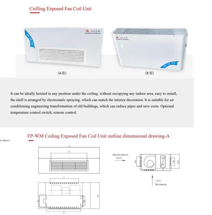 Large Cooling Capacity Water Wall Mounted Floor Standing Fan Coil