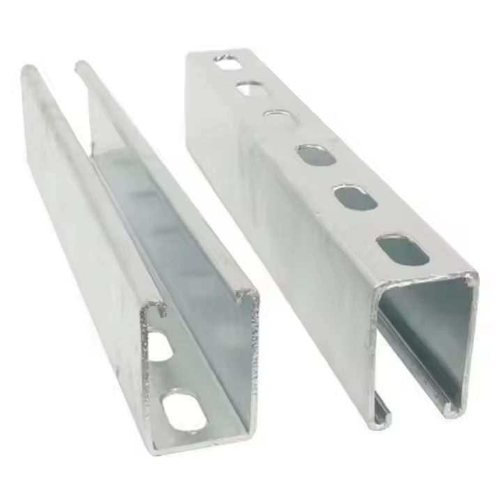 cold rolled galvanized Steel profiles perforated  steel channels price c-channel c section purlins