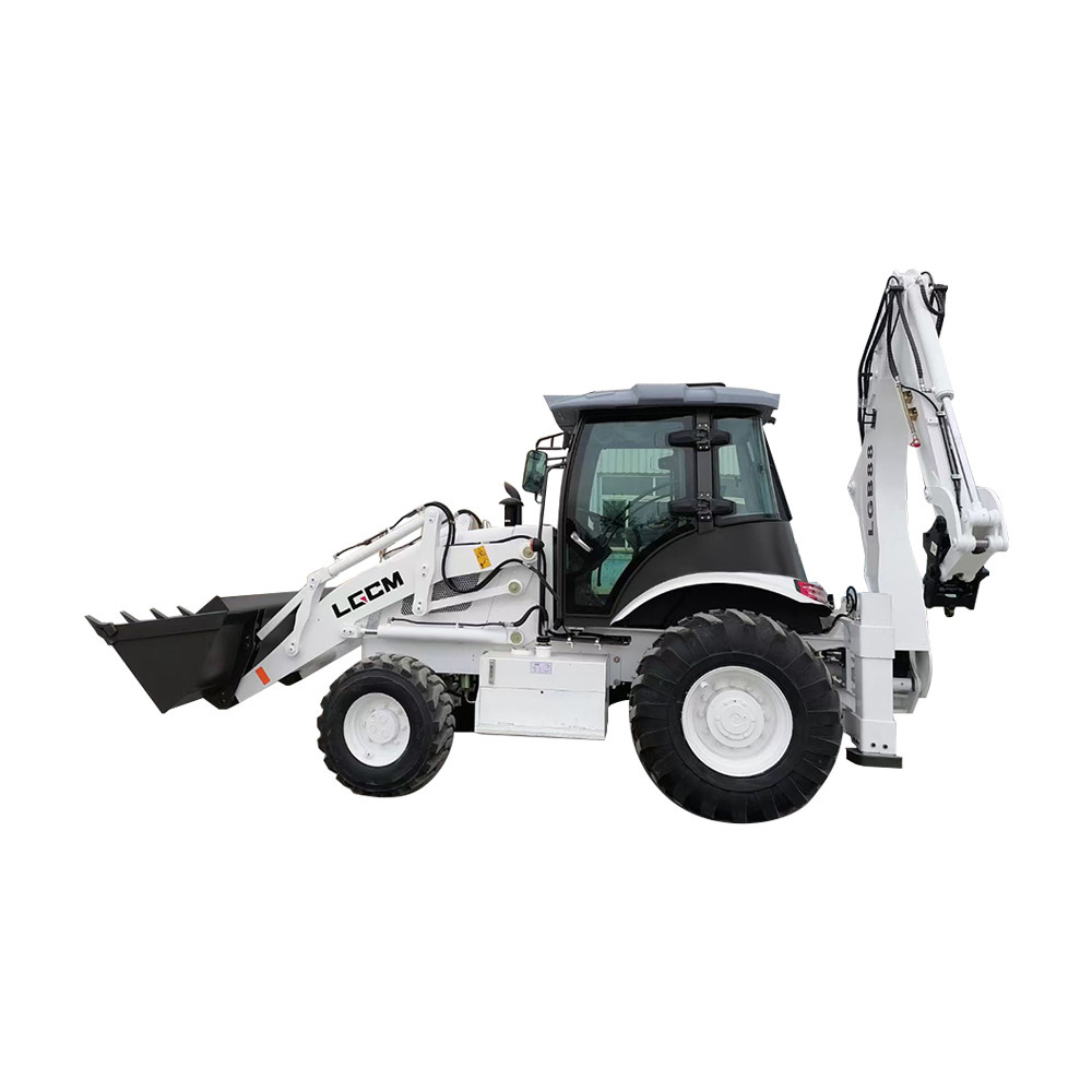 4x4 Compact Tractor with Loader and Backhoe,mini Loader with Backhoe YUCHAI Engine Wheel Loader Weight Monitor Customized Color