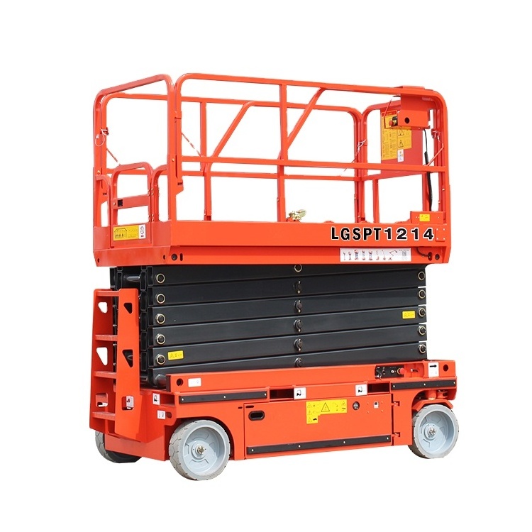 Laigong Lg1214 Ex-A14S 14M Auxiliary Drive 24V 450Kg Electric Work Platform Lifts/Scissor Wheelchair Lift