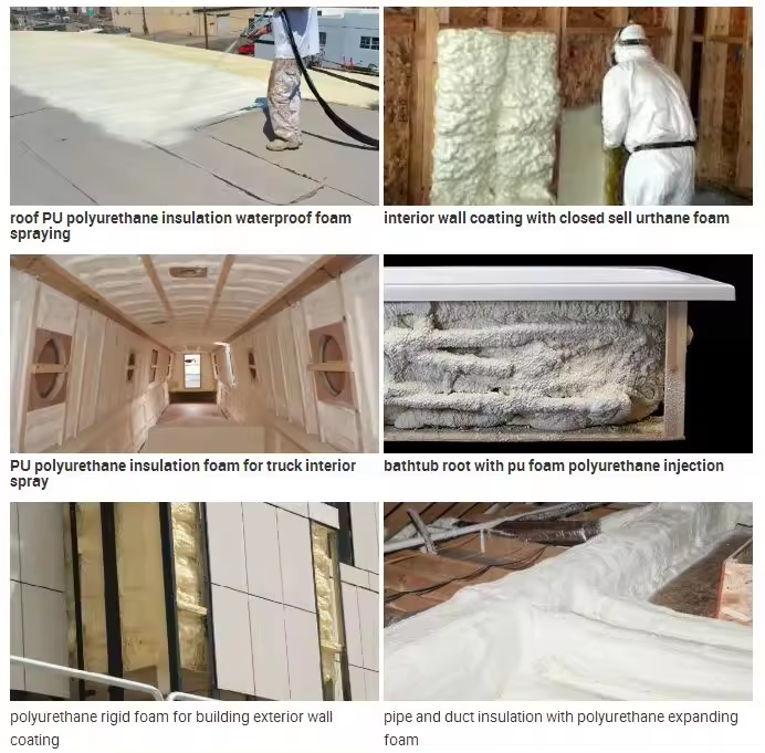 polyurethane foam injection raw material polyol  tdi anti agent silicon based pu glue spray insulation