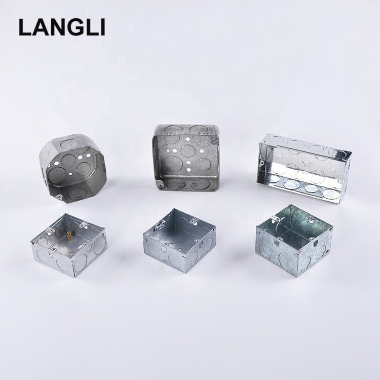 Wholesale British Galvanized Steel Switch Socket Wall Box Electrical Metal Junction Switch Box