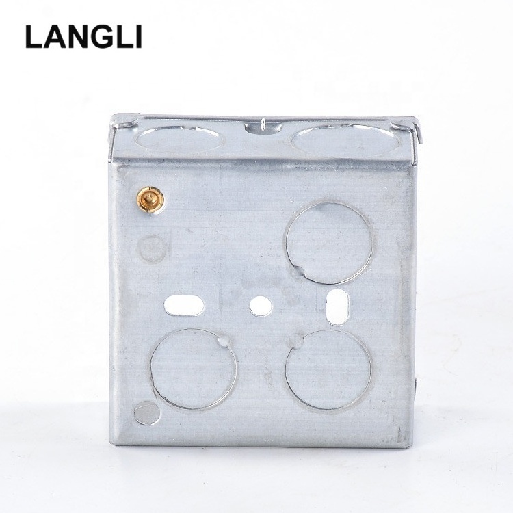 Wholesale British Galvanized Steel Switch Socket Wall Box Electrical Metal Junction Switch Box