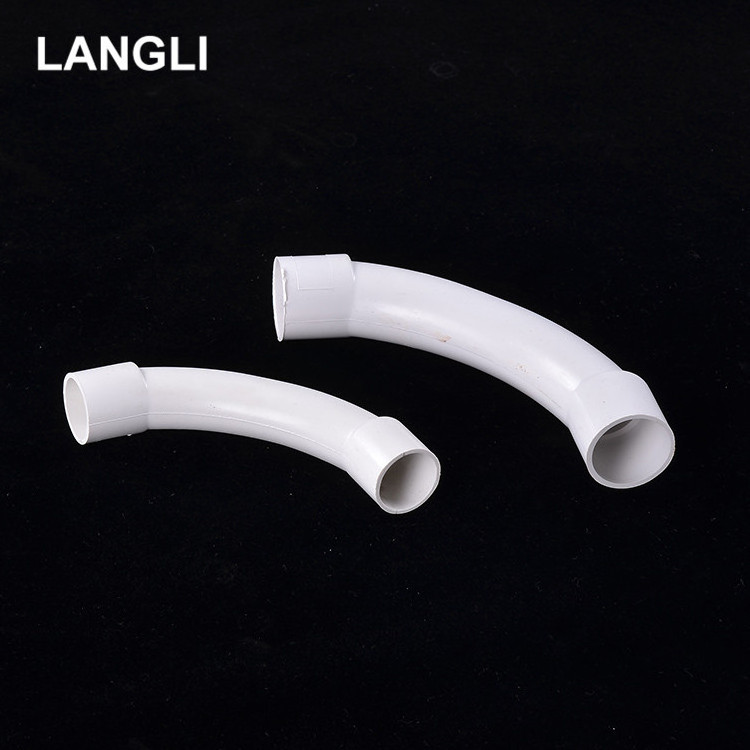 Plastic Electrical PVC Pipe Fittings Rigid Conduit T Bend Elbow Plastic Bushing