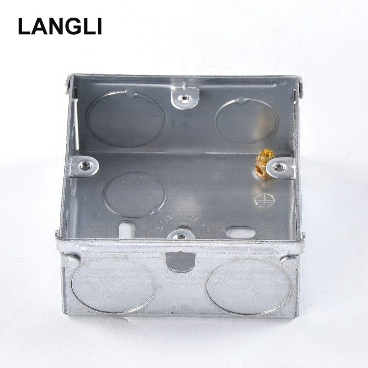 Wholesale British Galvanized Steel Switch Socket Wall Box Electrical Metal Junction Switch Box