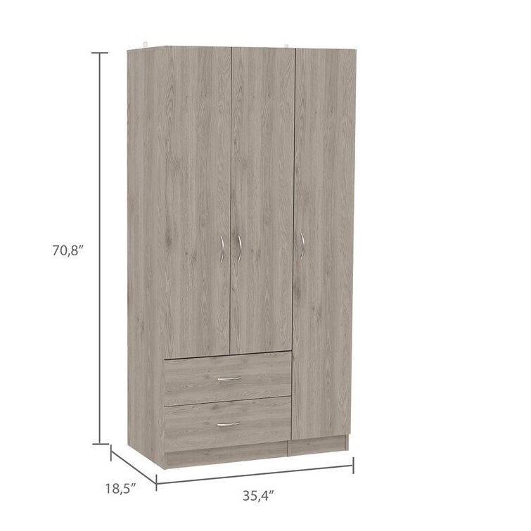 2023 Factory Supply Wooden Closet Clothes Cabinet Wardrobe With Mirror And Drawer