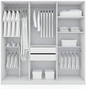 Modern freestanding wardrobe, white minimalist cheap cabinet bedroom locker