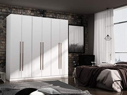 Modern freestanding wardrobe, white minimalist cheap cabinet bedroom locker