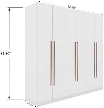 Modern freestanding wardrobe, white minimalist cheap cabinet bedroom locker