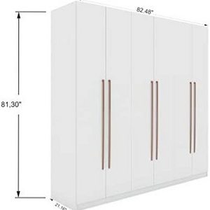 Modern freestanding wardrobe, white minimalist cheap cabinet bedroom locker