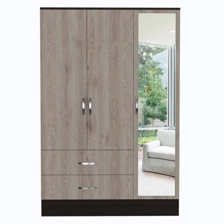 Modern simple design MDF wooden bedroom wardrobe closet Mirror wardrobe