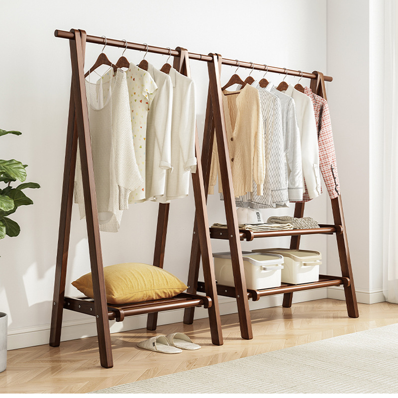 Minimal coat rack, floor to ceiling, household bedroom, living room, clothes hanging, foldable