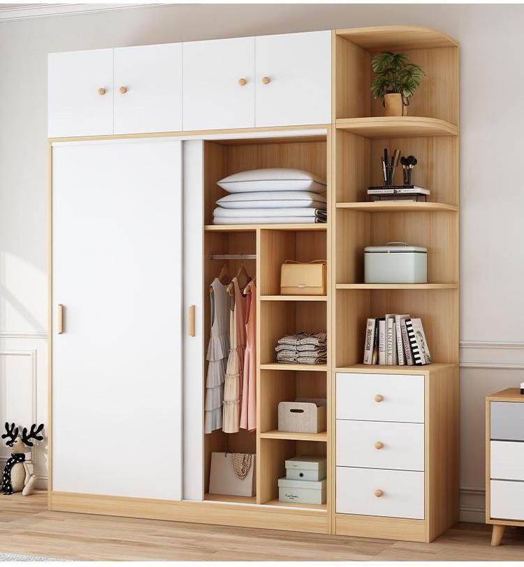 Minimalist wardrobe home bedroom modern small apartment rental locker sliding door simple hanging wardrobe