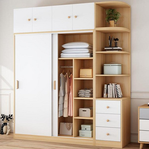 Minimalist wardrobe home bedroom modern small apartment rental locker sliding door simple hanging wardrobe