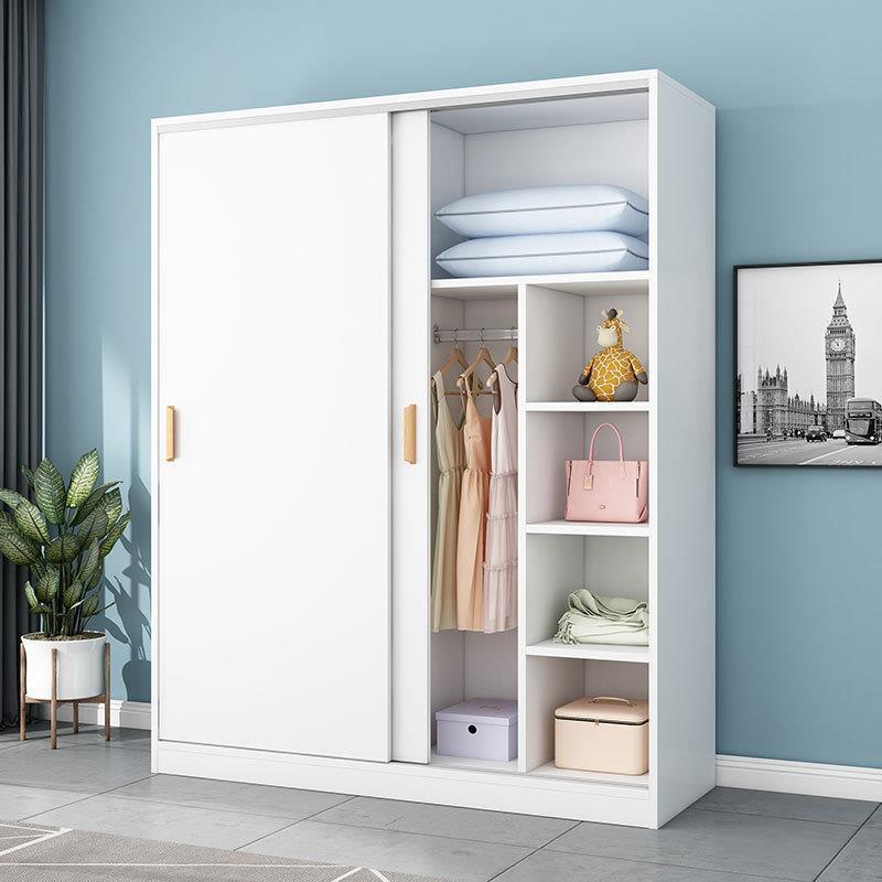 Minimalist wardrobe home bedroom modern small apartment rental locker sliding door simple hanging wardrobe