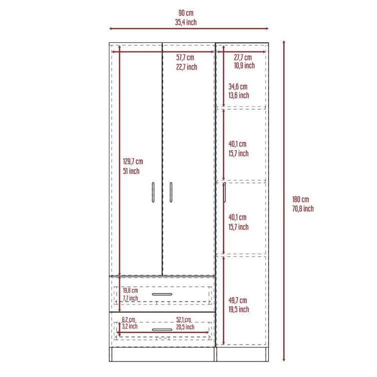 2023 Factory Supply Wooden Closet Clothes Cabinet Wardrobe With Mirror And Drawer