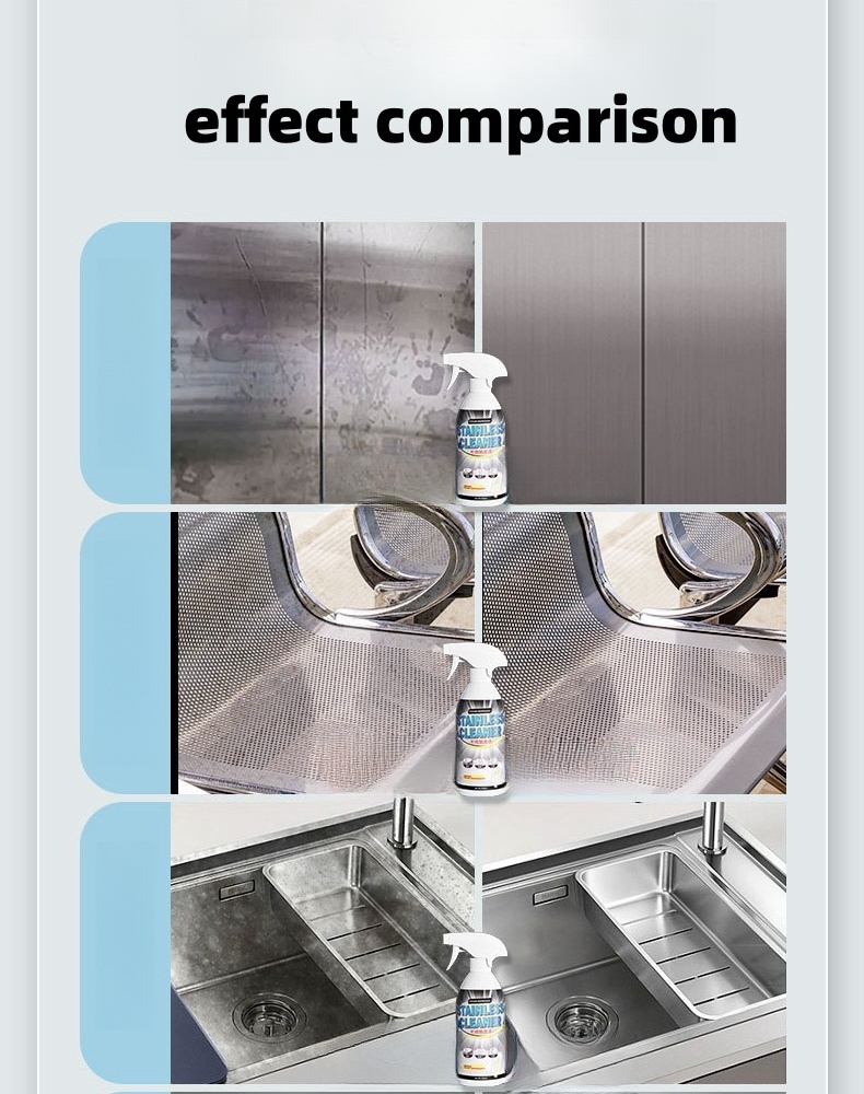 Factory Direct Wholesale Sink Faucet Pot Household Cleaner Strong Decontamination Bright Descal Stainless Steel Cleaner