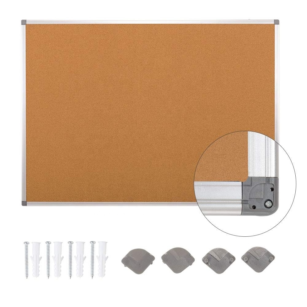 Wholesale custom classroom cork notice message pin board home wall mounted aluminium frame bulletin board cork memo board