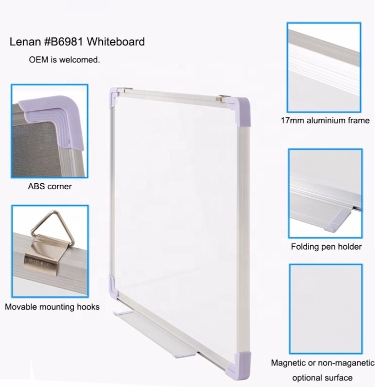 Magnetic white board aluminium frame white writing board wall mounted magnetic whiteboard for classroom