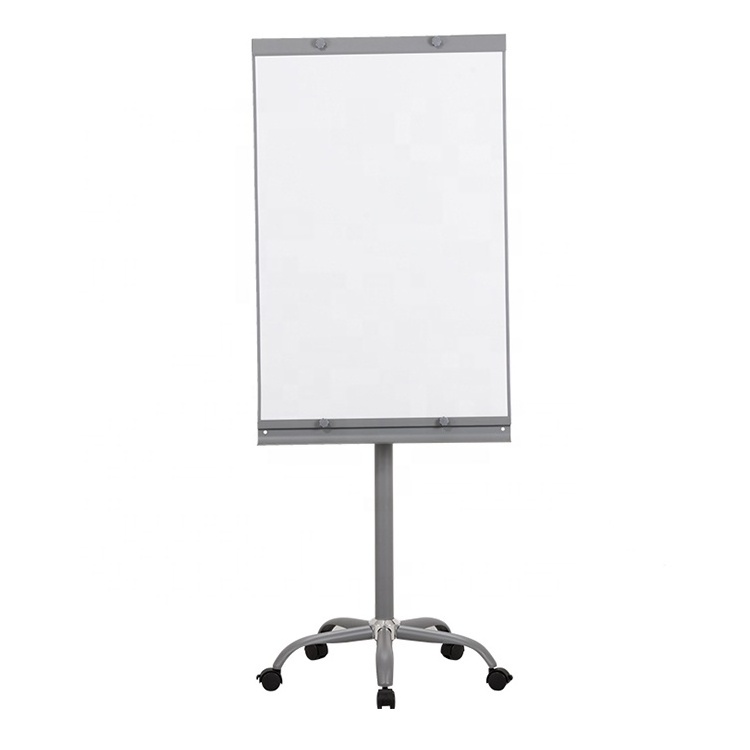 Office and school supplies mobile dry erase magnetic white board flipchart easel height adjustable flip chart stand with wheels