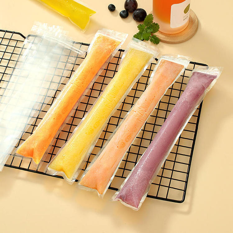 Factory Custom Clear Side Gusset Bags Biodegradable Packaging Food Grade Packaging Ice Cream Popsicle Plastic Bag