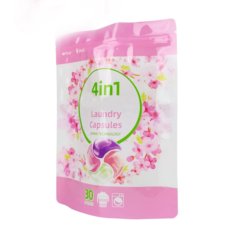 Factory Wholesale Capsule Spillproof Upright Detergent Washing Powder Plastic Flexible Packaging Laundry Travel Bag