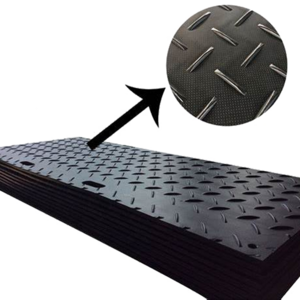 4x8 White Black Polyethylene Sheet for Transport Safety Anti-skid Outdoor HDPE Ground Protection Mats Muddy Pavement Road Mat