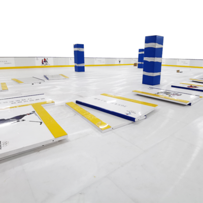 Basement UHMWPE Hockey Rink Boards / Indoor Roller Skating Rink Boards / Outdoor Roller Skate Sport Court Floor Tile