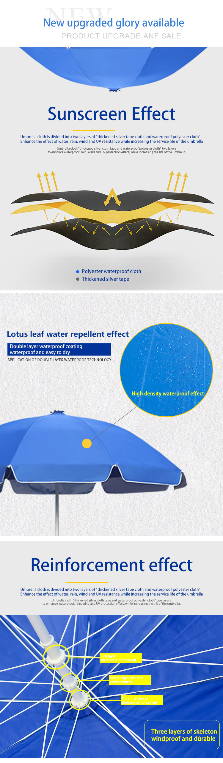 heavy duty hight windproof sun outdoor advertising garden beach umbrella beach outdoor umbrella