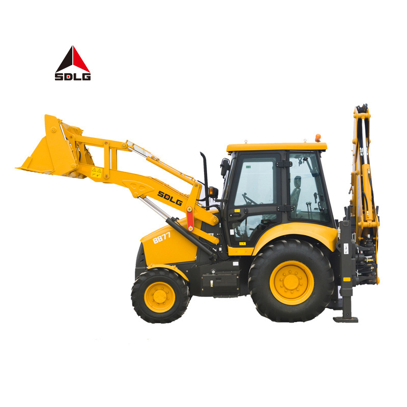 SDLG B877F Hot sale construction machinery 70KW atv loader backhoe mini 4x4 1m3 bucket wheel loader front end backhoe