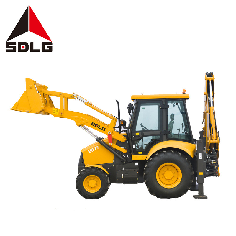 SDLG B877F small mini backhoe loader 4x4 compact tractor with front end loader and backhoe for sale