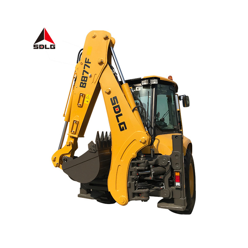 SDLG B877F beautiful design backhoe excavator loader 4 wheel cheapest chinese mini four wheels backhoe loader front end loader