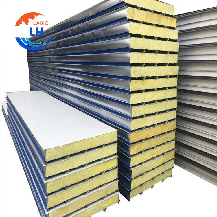 Insulated Pir Aluminum Foam eps pu roof Rock Wool Sandwich Panels For Exterior and Prefab House Building