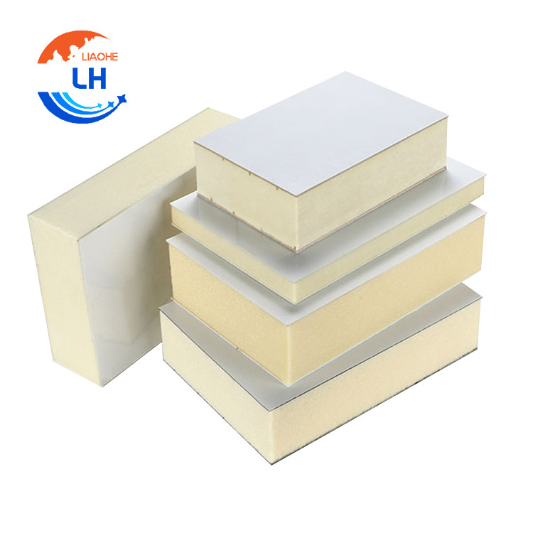 Outdoor wall panels 50mm 75mm sandwich panels pu insulating plates lined in polyurethane