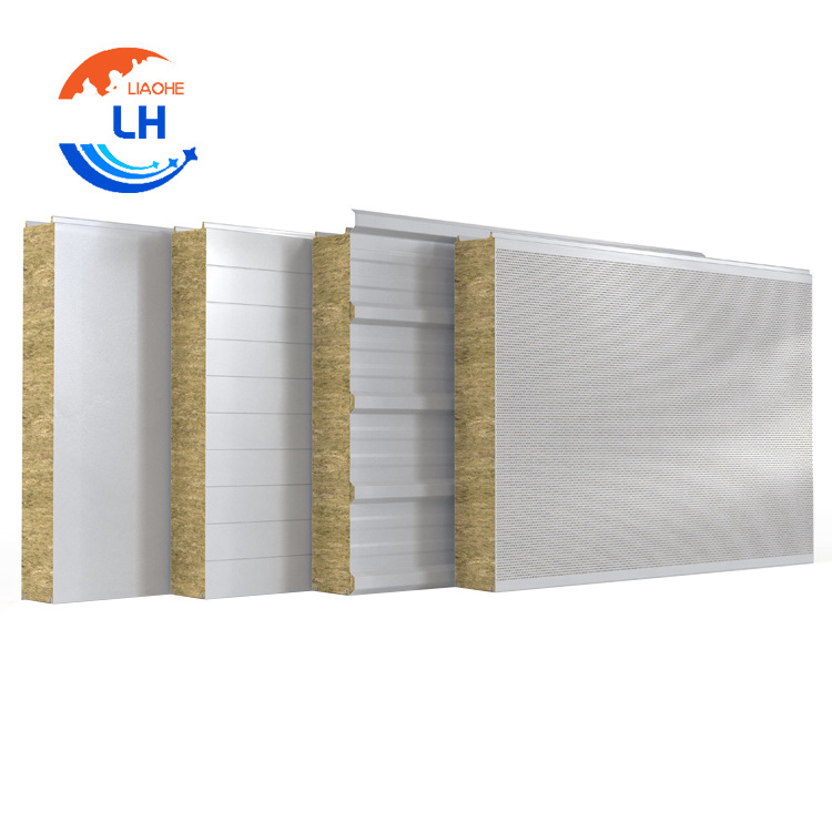 New Material Pu/Pir Double Side Seal Exterior Wall Rock Wool Sandwich Roof Panels For Exterior