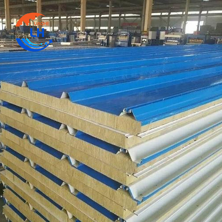 New Material Pu/Pir Double Side Seal Exterior Wall Rock Wool Sandwich Roof Panels For Exterior