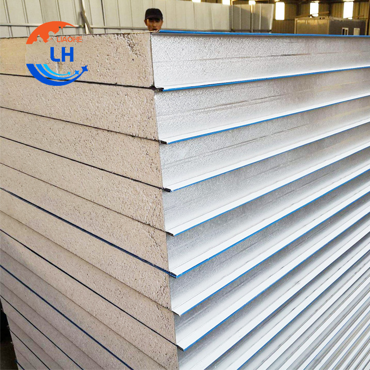 10m long 75mm 100mm thickness black color both sides PIR PUR Polyurethane Sandwich Panel