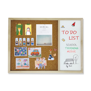 Wood frame Whiteboard Magnetic Dry Eras Double Sided Creative Beech OEM wall mounted writing cork Message board