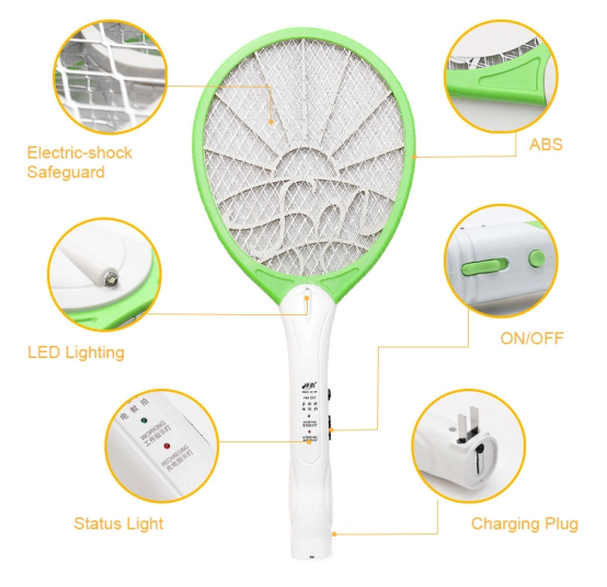 new design rechargeable insect mosquito racket electric fly swatter anti Insect mosquito killer bat