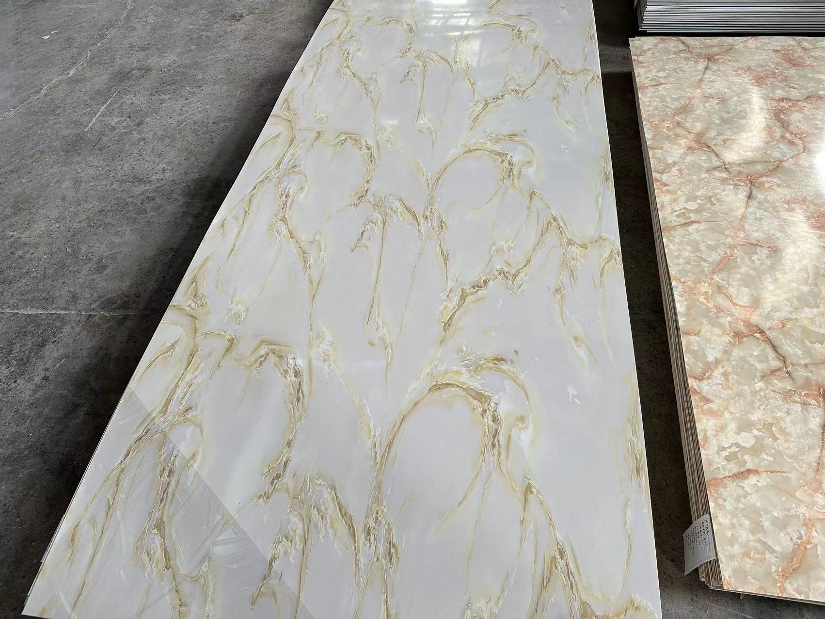 Fireproof high gloss UV board marble pvc wall board ceiling waterproof sheets