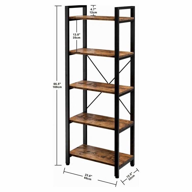 Movable Classroom Deskside Wood Kid Bookshelf Multi Layer Melamine Brown Book Shelf Moving Stainless Multifunctional Bookcase