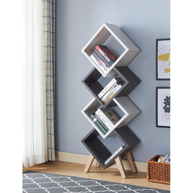 Two Face Simple Bookcase Cube Storage Hanging Bookshelf Wooden Used Library Bookshelves For Sale