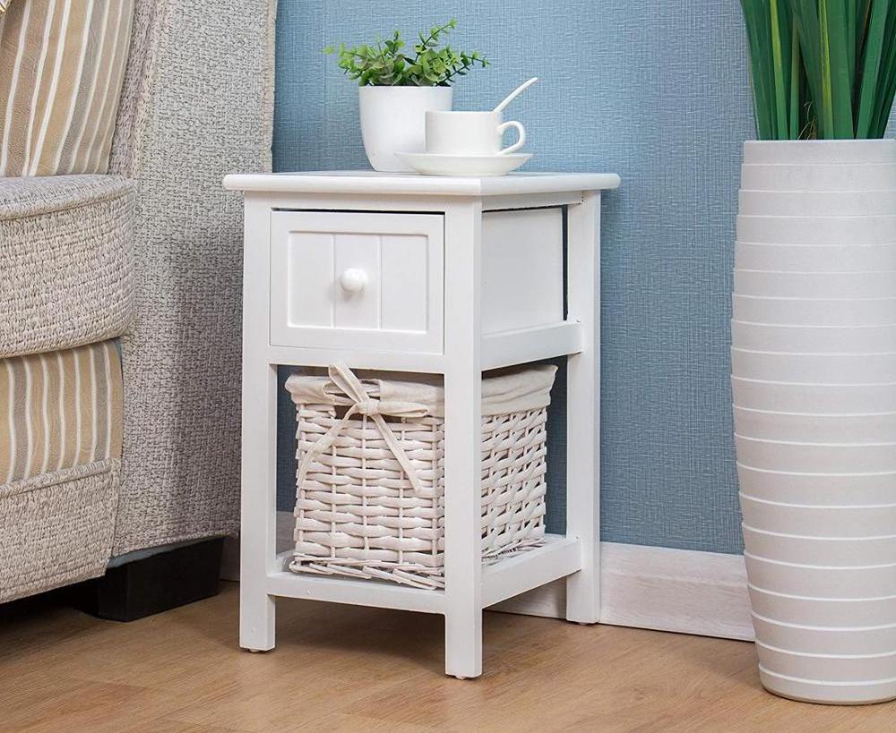 White Rattan Drawers Cabinet Wicker Chest Of Drawer Storage Unit