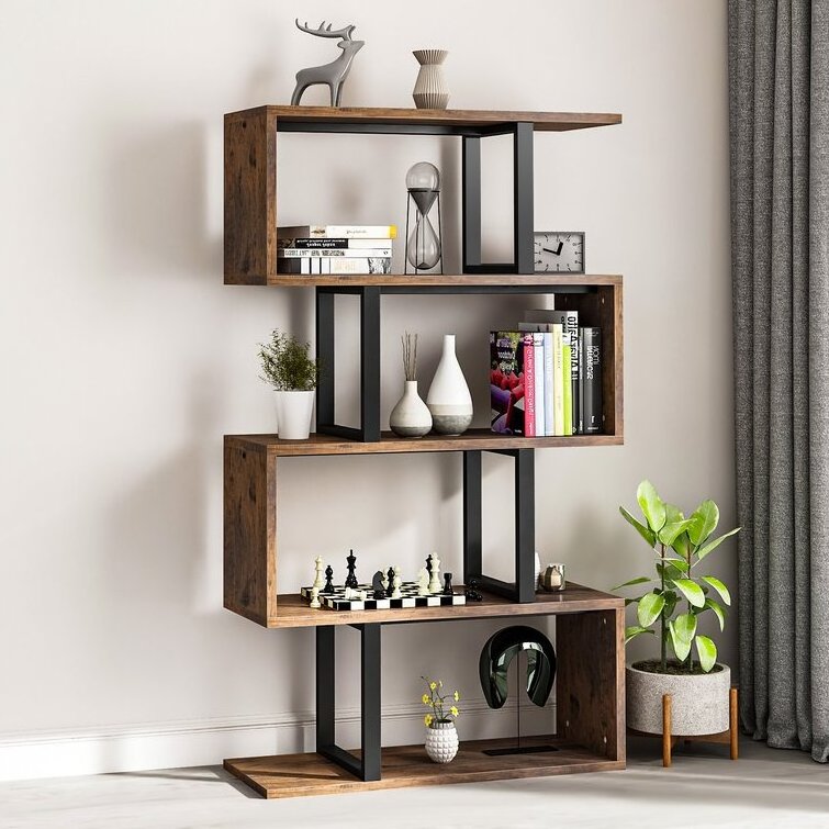 Home Decor Cube Storage Cabinet Tall Office Bookcase Wheels Wall Book Shelves Iron Bookshelf