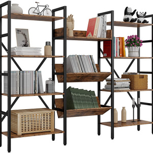 Industrial Style Display Open Shelf Book Standing Steel Cabinet Bookcase Modern Metal Bookshelf