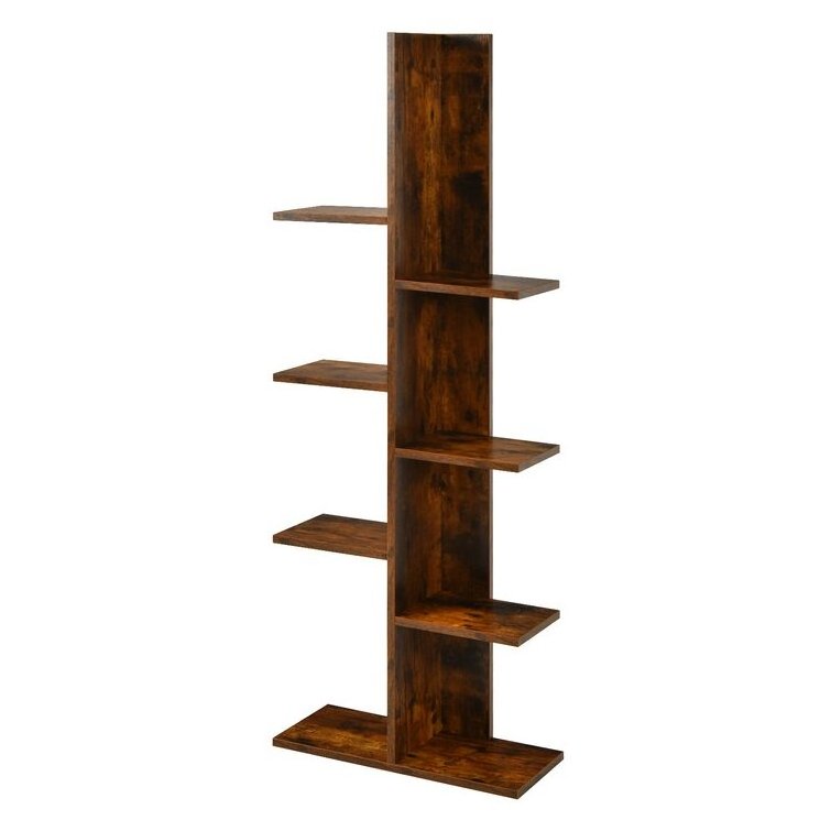 4 Tier Book Shelf Gold Metal Stainless Steel Bookshelf Large Capacity Modern Tree Billy Bookcase